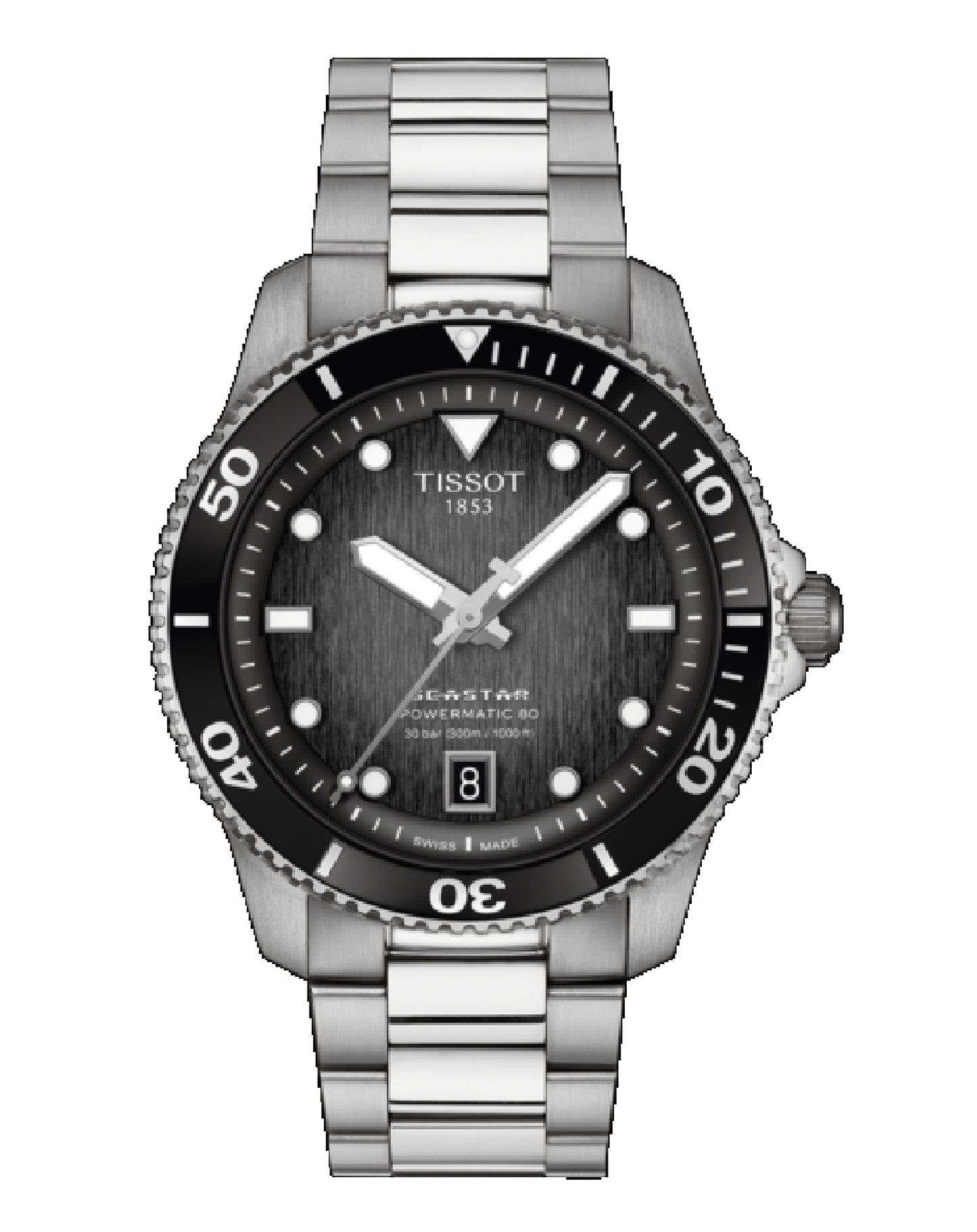 Tissot T120.807.11.051.00 Tissot Sea Star 1000 Powermatic 80 H Black Indexes Watch