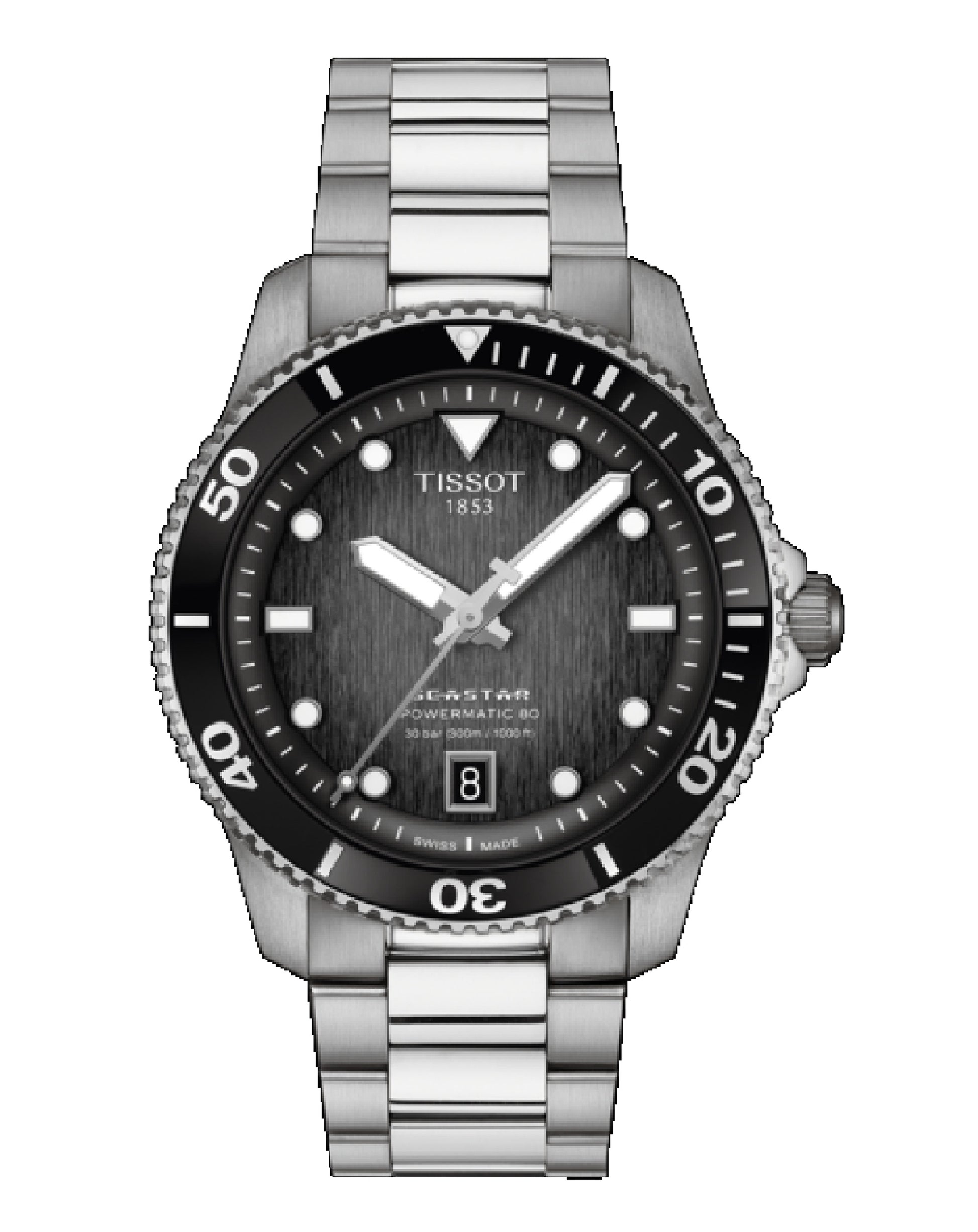 Tissot T120.807.11.051.00 Tissot Sea Star 1000 Powermatic 80 H Black Indexes Watch