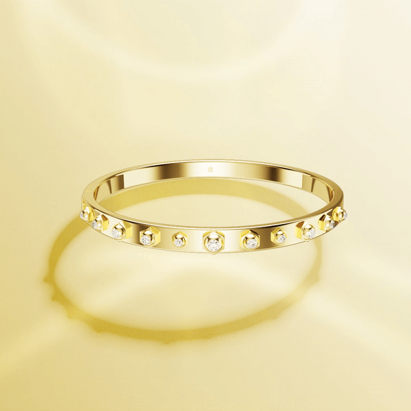 5686948 Swarovski Numina Bangle Yellow Tone, Size L