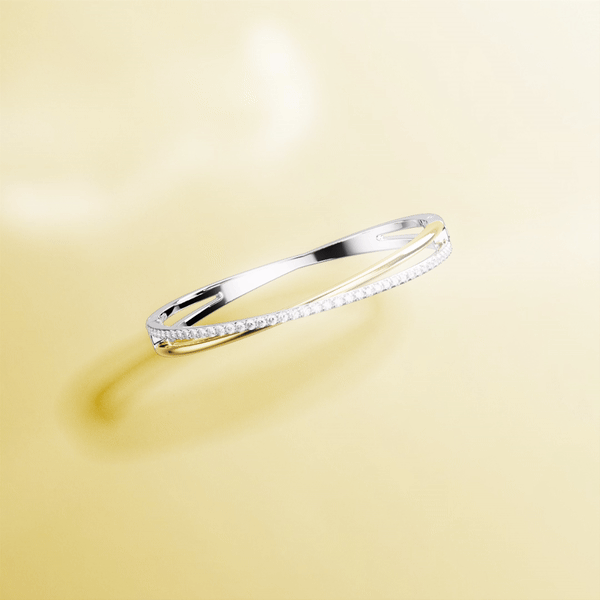 5689720 Swarovski Hyperbola Bangle,Two Tone