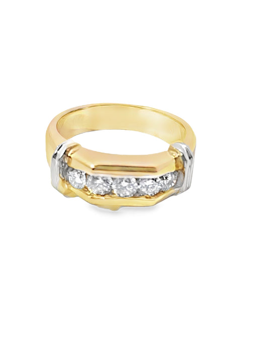 Anillo de diamantes de 14 kt y 7
