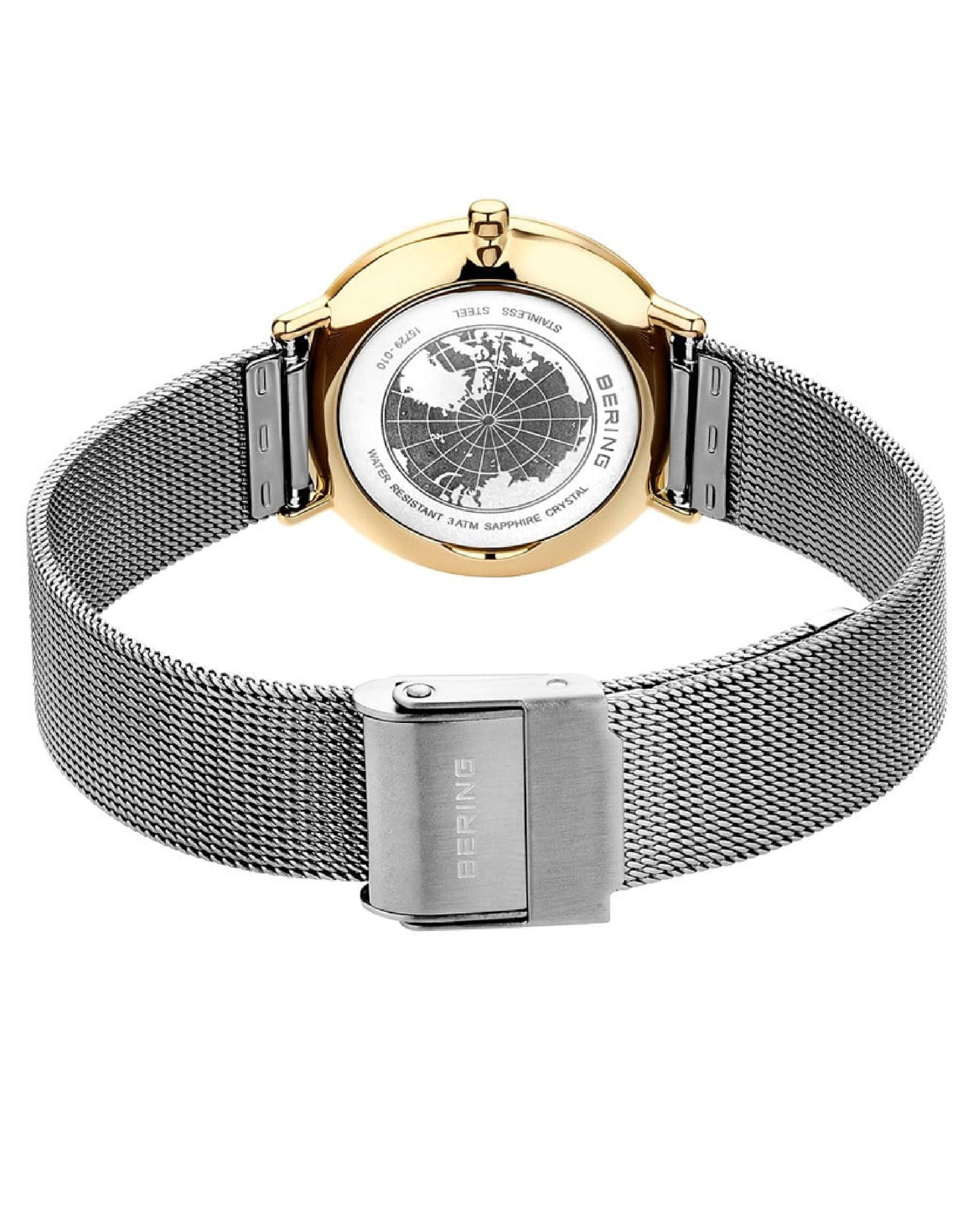 Bering 15729-010 Bering Watch Silver Dial Yellow Gold Plated Case Watch