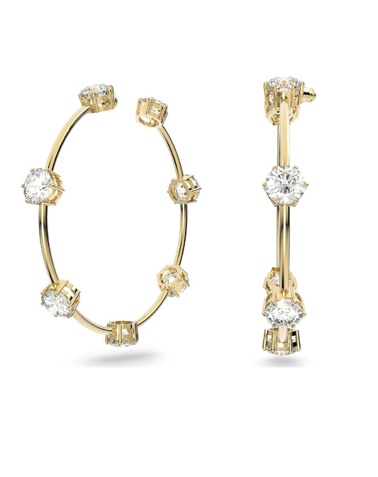 Swarovski 5622722 Swarovski Constella STONE Hoop Shiny Gold Tone Earring Earrings