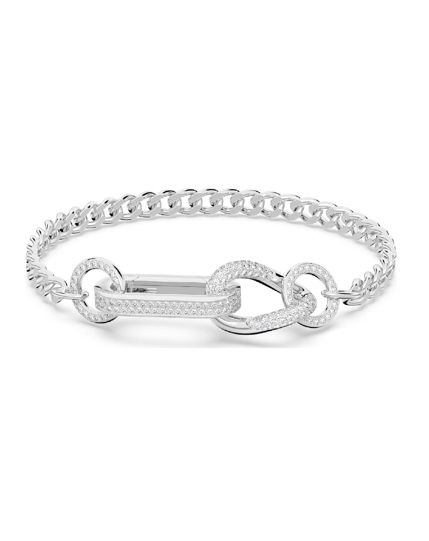 Swarovski 5642598 Swarovski DEXTERA Pavé Bracelet, White Tone Size M Bracelets
