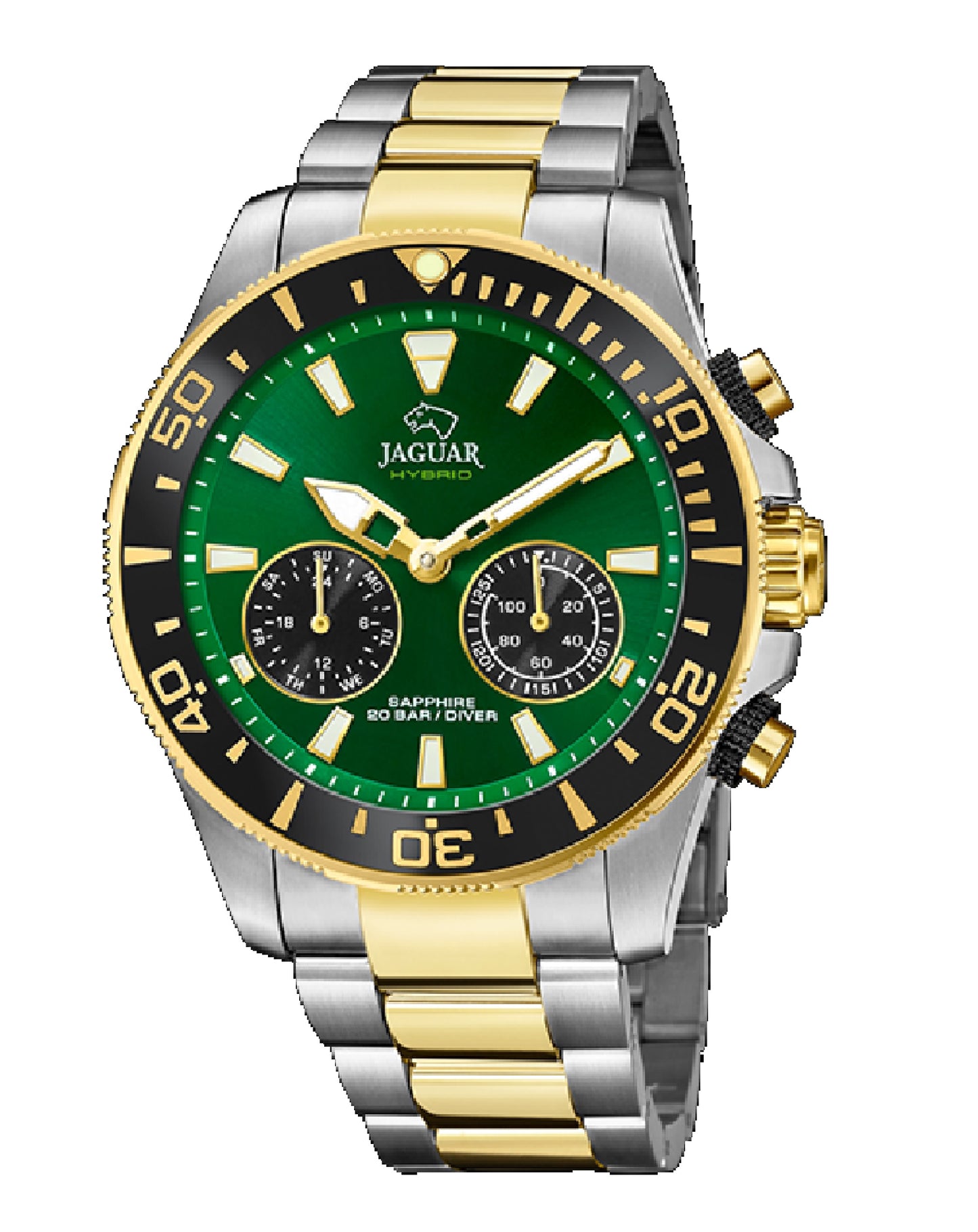 Jaguar J889/3 JAGUAR Yellow Gold Pvd/Black Dial Hybrid CONNECT MENS WATCH Watch