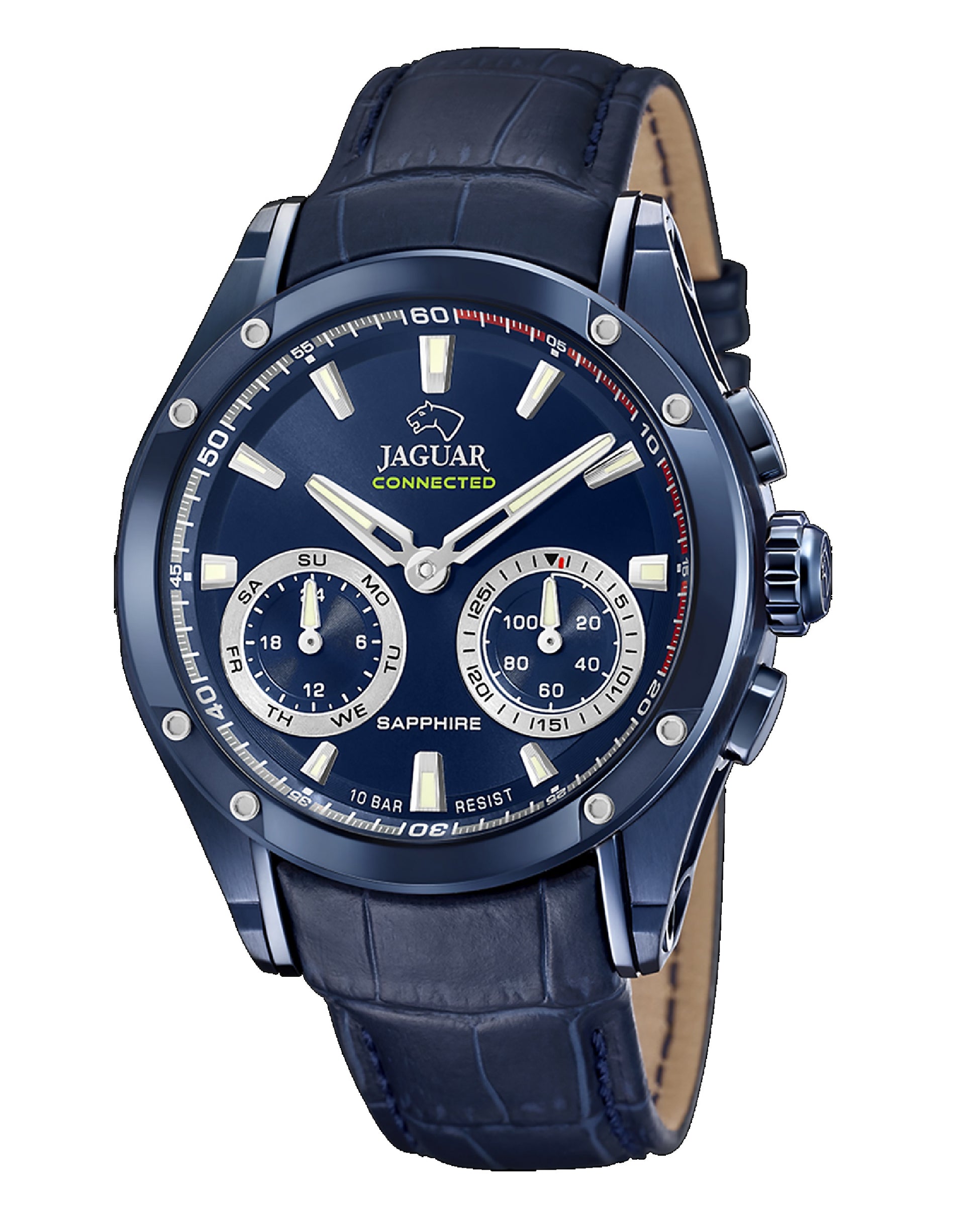 Jaguar J961/1 Jaguar Hybrid Stay Connected Blue Dial/Blue Pvd Case SWISS MADE Watch