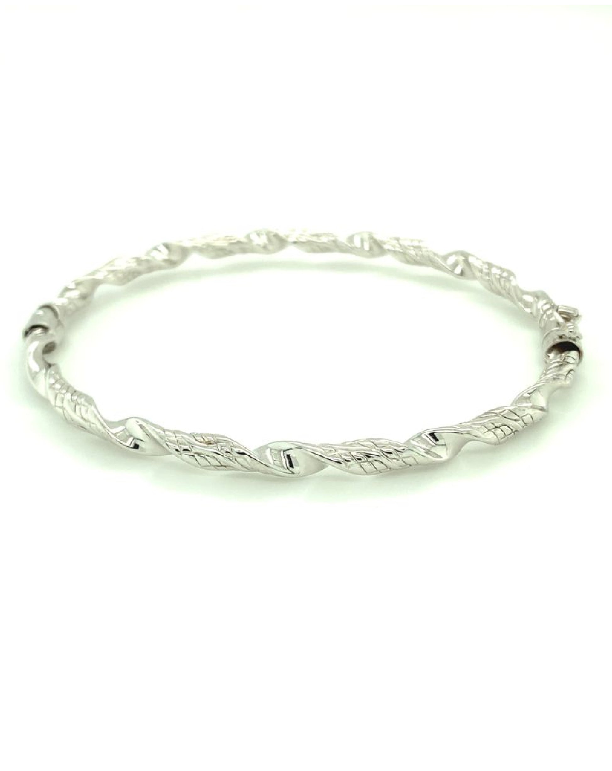 Gold 18 Kt White Gold Twisted Design Bangle 750mls Jewelry