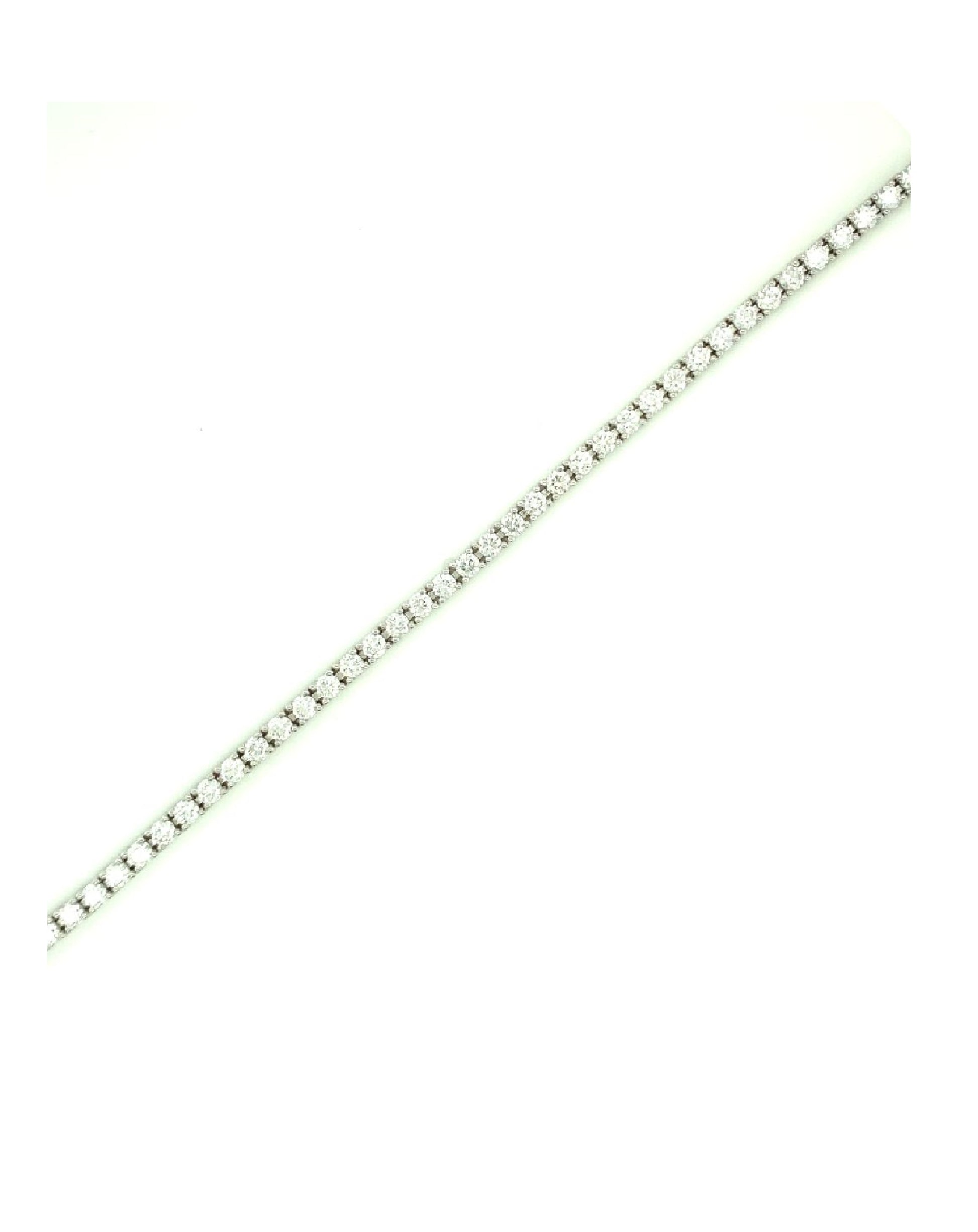 Diamonds 18 Kt White Gold Tennis Diamond Bracelet Bracelets