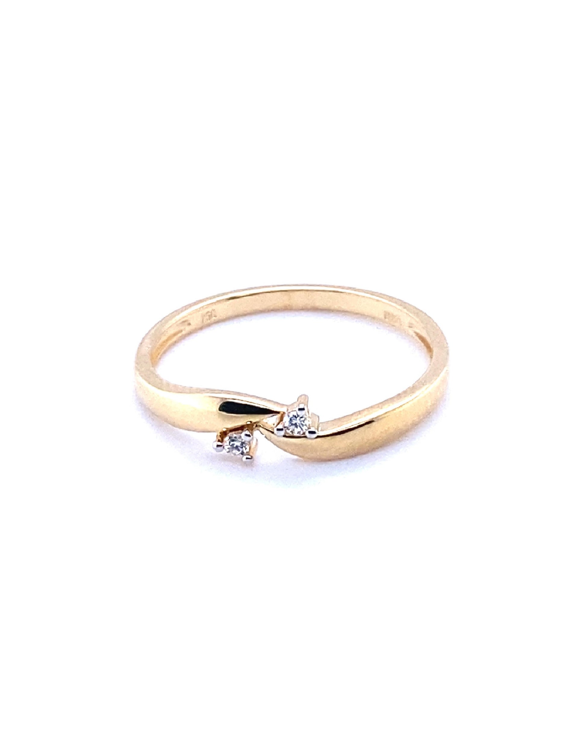 Diamonds Yellow Gold 2 Small Diamond Ring Rings