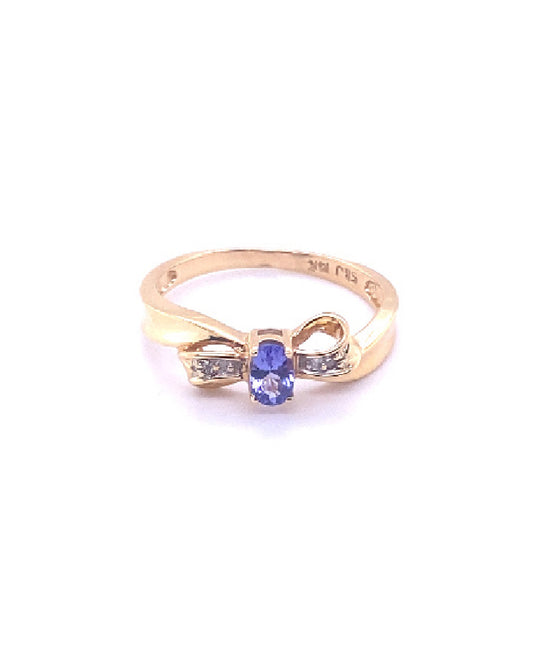 Diamonds Round Amethyst Cut Semi-Precious Bow Diamond Ring Rings