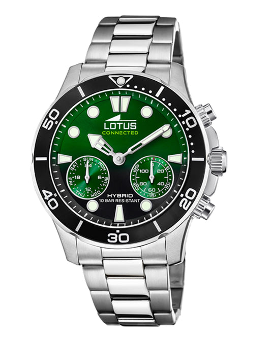 Lotus 18800/6 Lotus Hybrid Connected Green Dial Watch